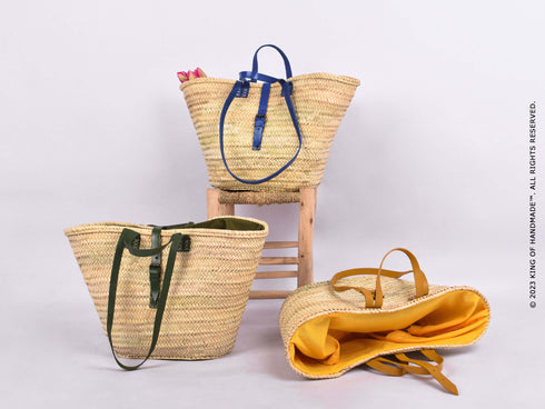Blue Large Beach bag - Handwoven